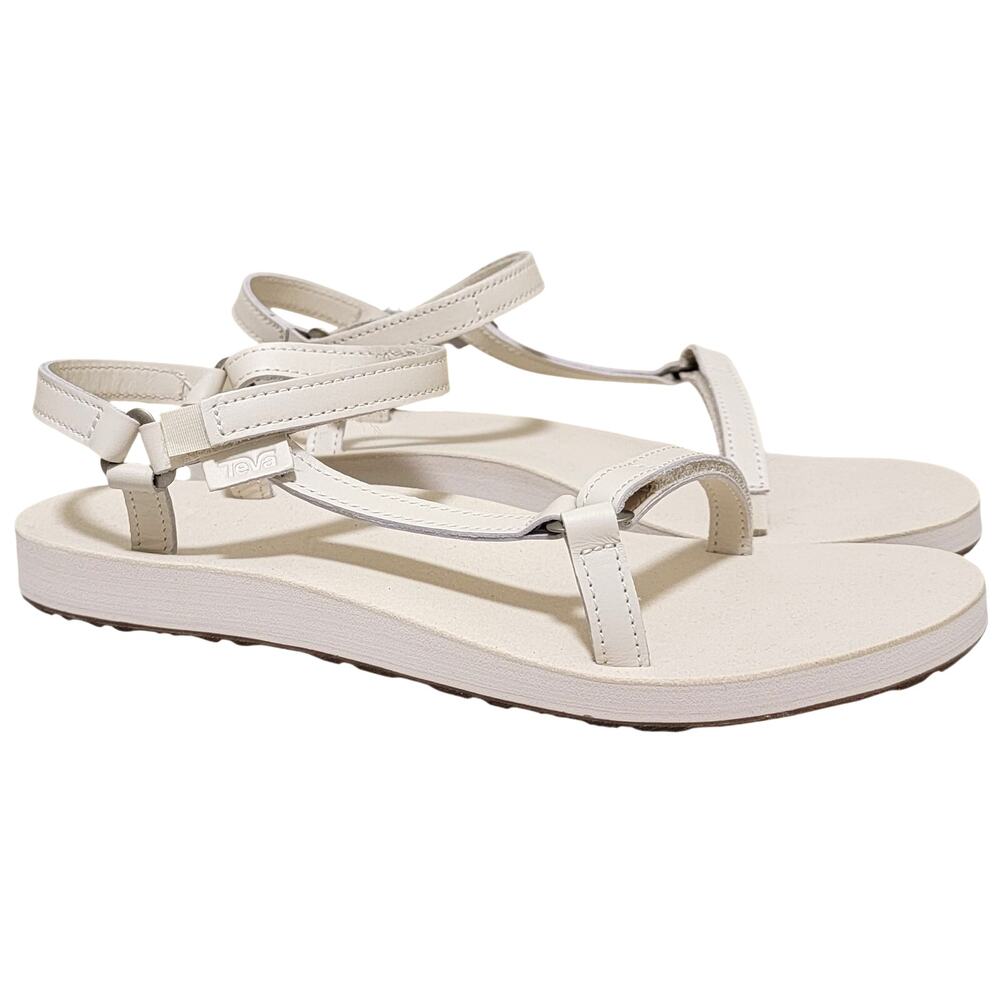Teva Women Original Universal Slim Sport Sandals Size US 6 White Leather
